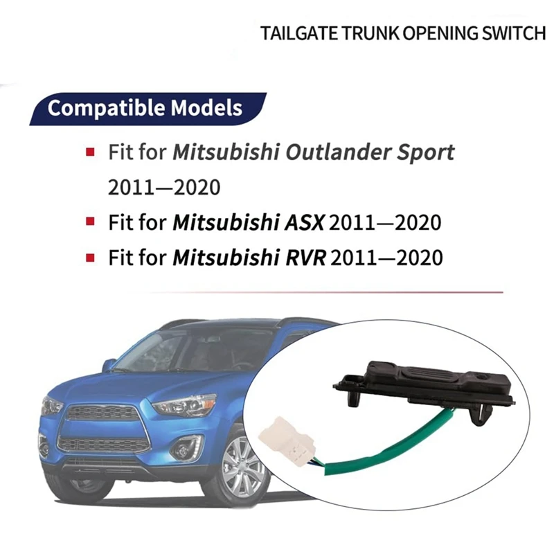 Manija de liberación de bloqueo de tapa de maletero trasero de coche, botón de interruptor de puerta trasera 5810A090 para Mitsubishi Outlander Sport ASX RVR 2011-2020, piezas