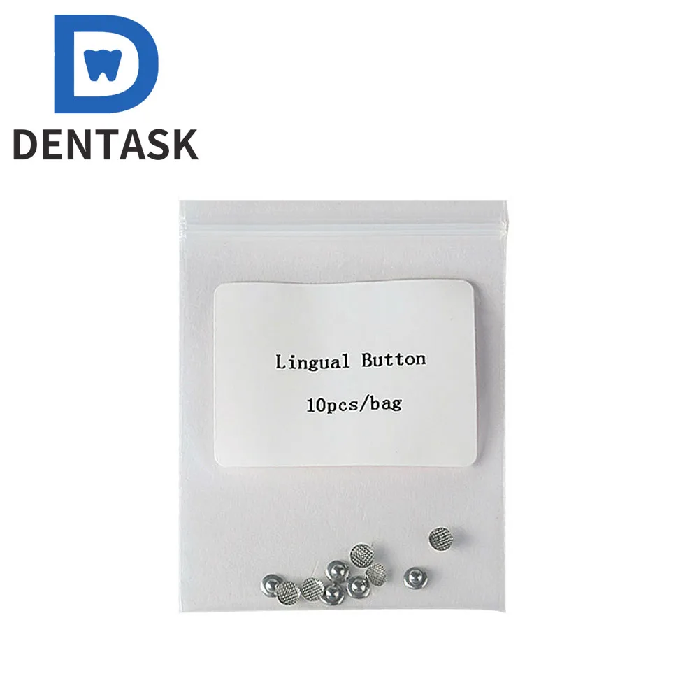 10PCS Dental Orthodontic Lingual Button Metal Composite Bondable Traction Hook Mesh Base Round Rect Dentist Material