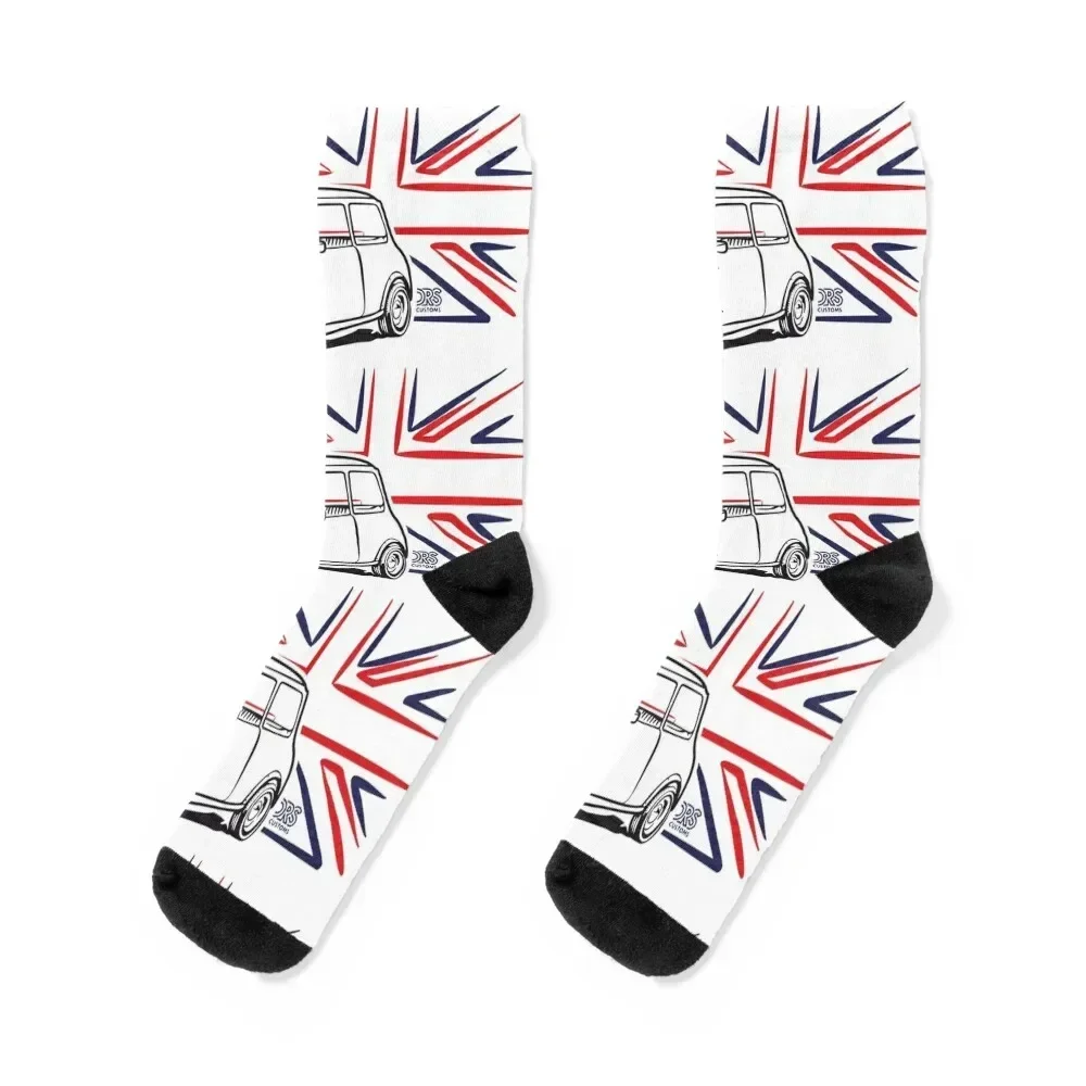 

Classic Mini Cooper Austin With Great Britain Flag Socks christmas gift cartoon Sports Socks For Girls Men's