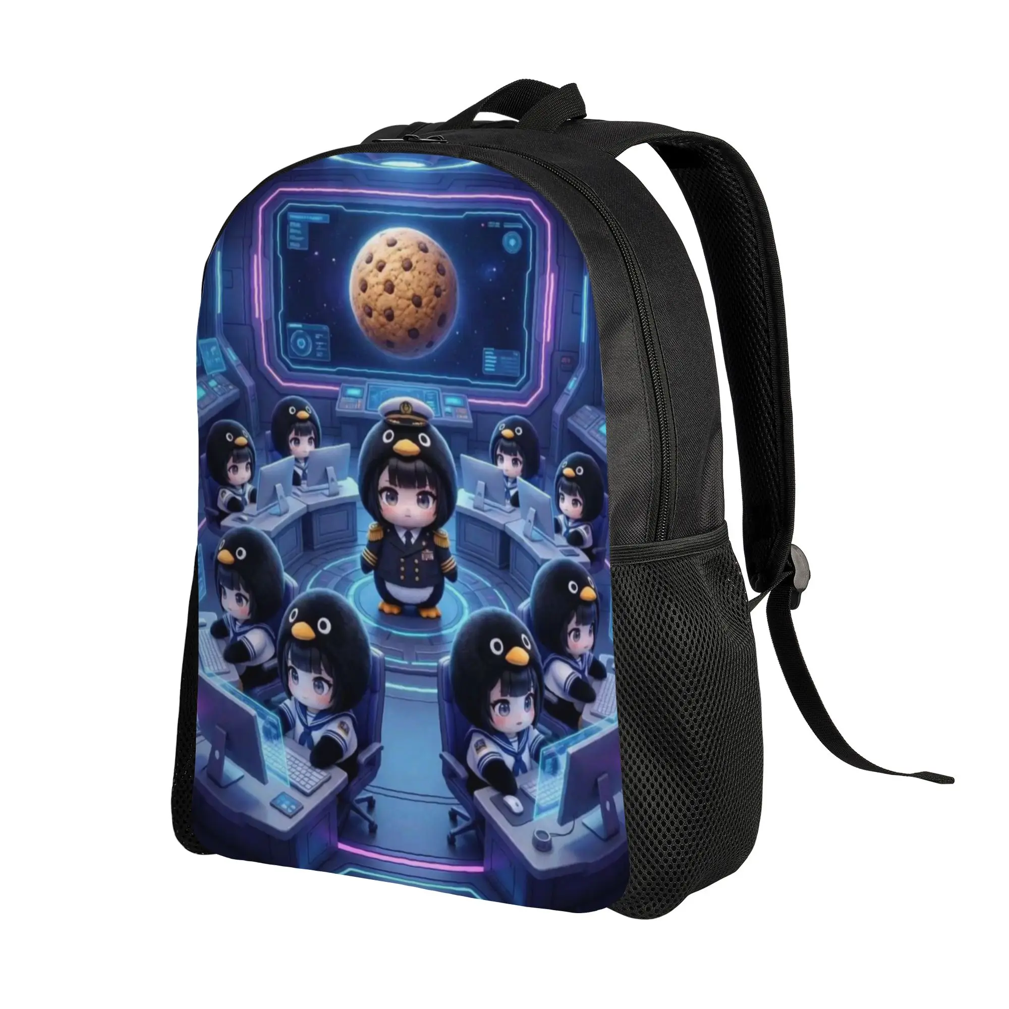 Back to school season gugu gaga Crew Spaceship Cookie Cyber Futuristic Cute Anime Print Knapsack  Teenager Vintage Backpack