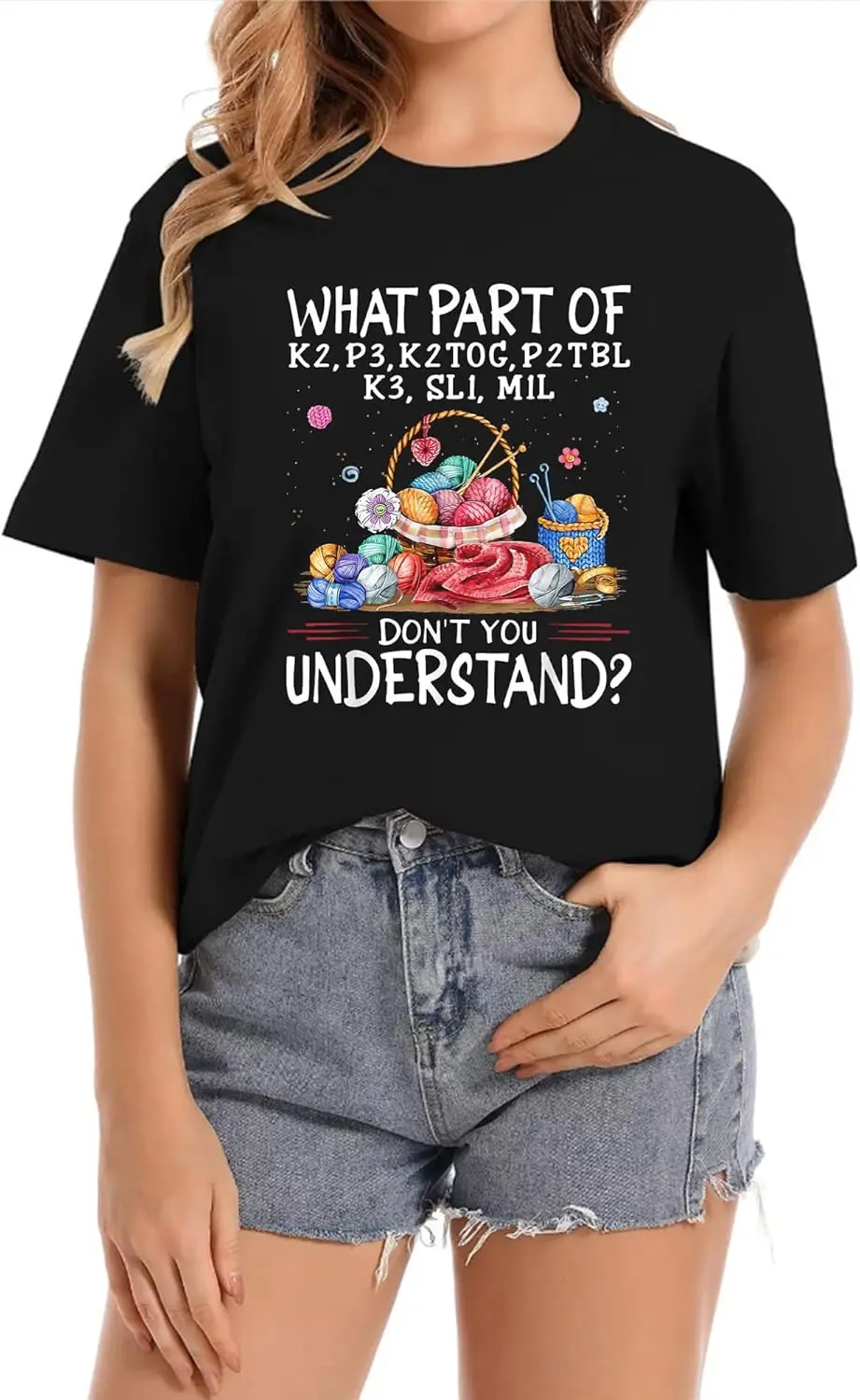 What Part of Don't You Understand Crew Neck Casual Short Sleeve Vintage Summer Graphic T-Shirt for Women