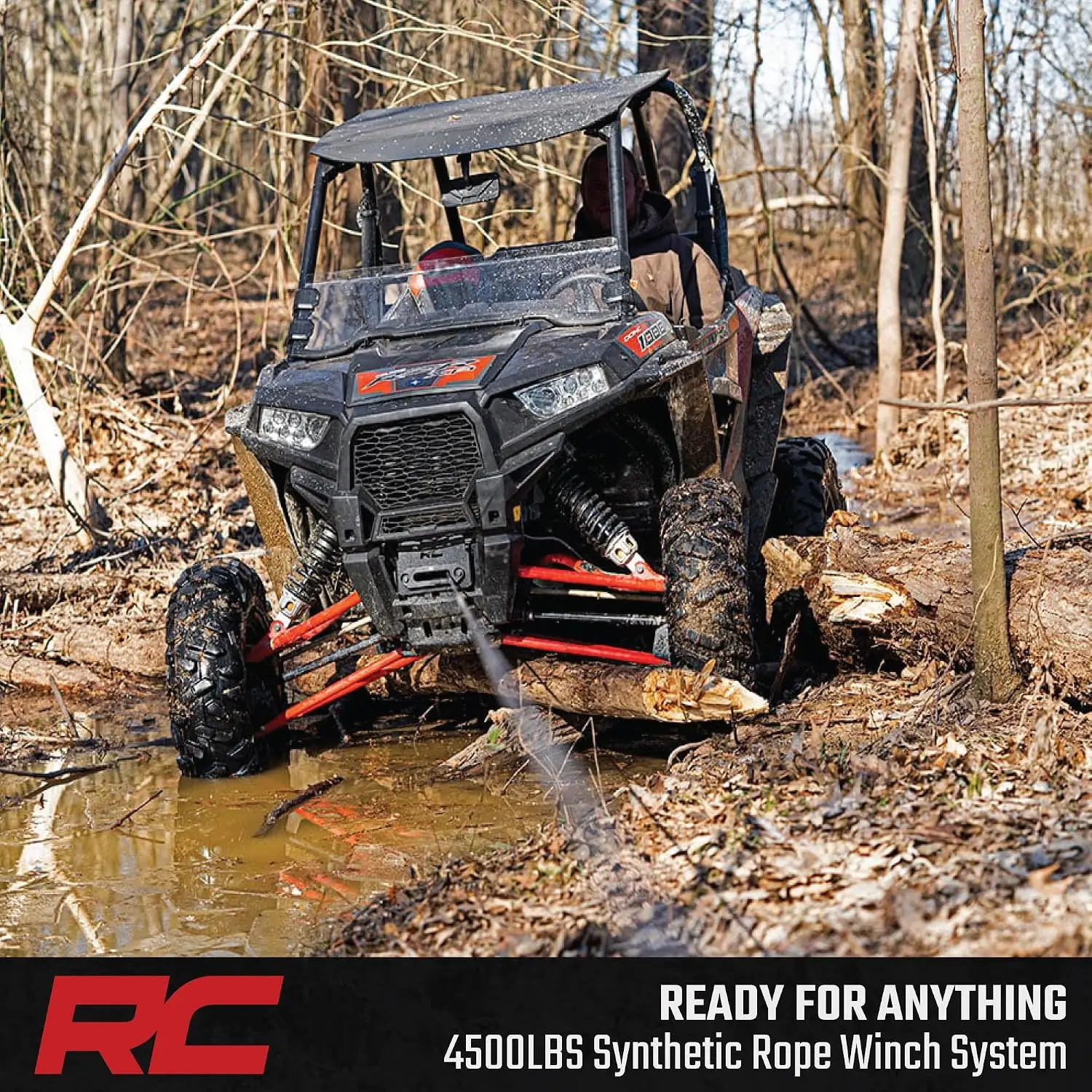 4,500 LB UTV/ATV Winch - ProSeries 1.4HP Electric Winch with 50 Ft Synthetic Rope, Remote, Waterproof 12V Off-Road Recovery