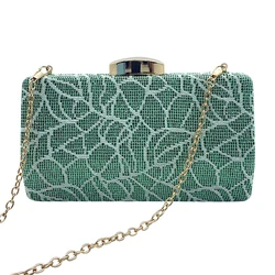 Borse da donna famose marche originali borsa a mano borsa da sera di design di lusso borsa da sposa a tracolla verde con pochette glitterata