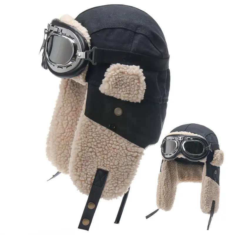 Winter Trapper Hat Trapper Bomber Windproof Mask-Russian Trooper Hat Winter Warm Trapper Hats Windproof Keep Warm Caps