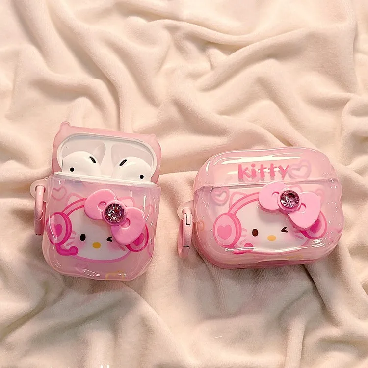 

Cute Pink Hello KT Cover for Airpods 4 (2024) Cute Earphone Case for AirPods Pro 2nd 3 1 2 Pro 2 Earphone Protective Sleeve