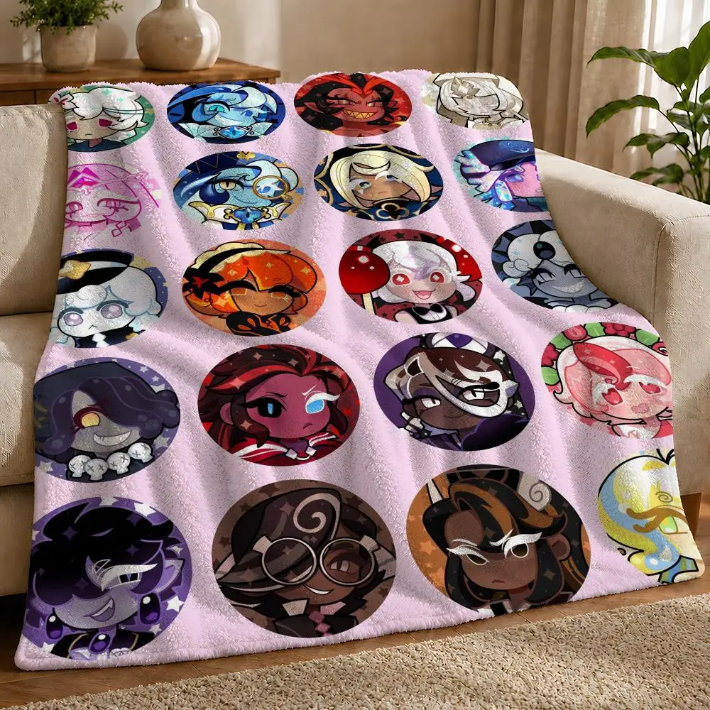 Hot Game C-Cookie Run Kingdom Throw 1pc Flannel Blanket Soft Lightweight Warm Cozy For Bedroom Sofa Bed