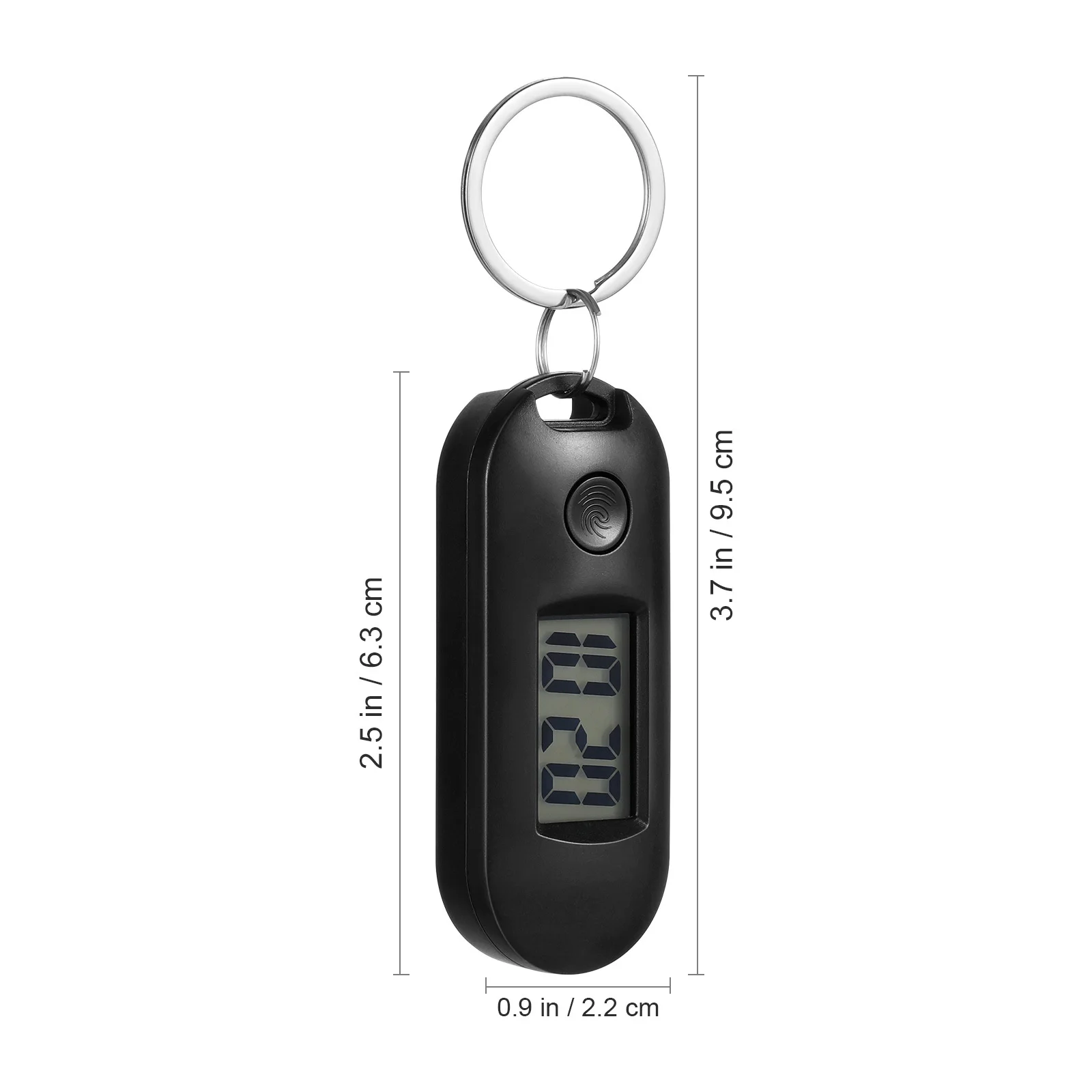 Keychain Electronic Watch Black Hanging Silent Mute Digital Display Student Backpack Keychain Watch for Exam Time Management