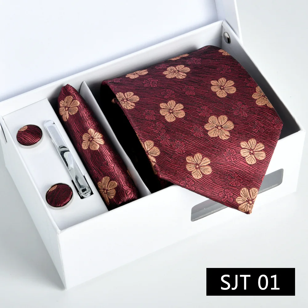 Men's formal tie gift box 5-piece jacquard new spot groom wedding business career bow tie