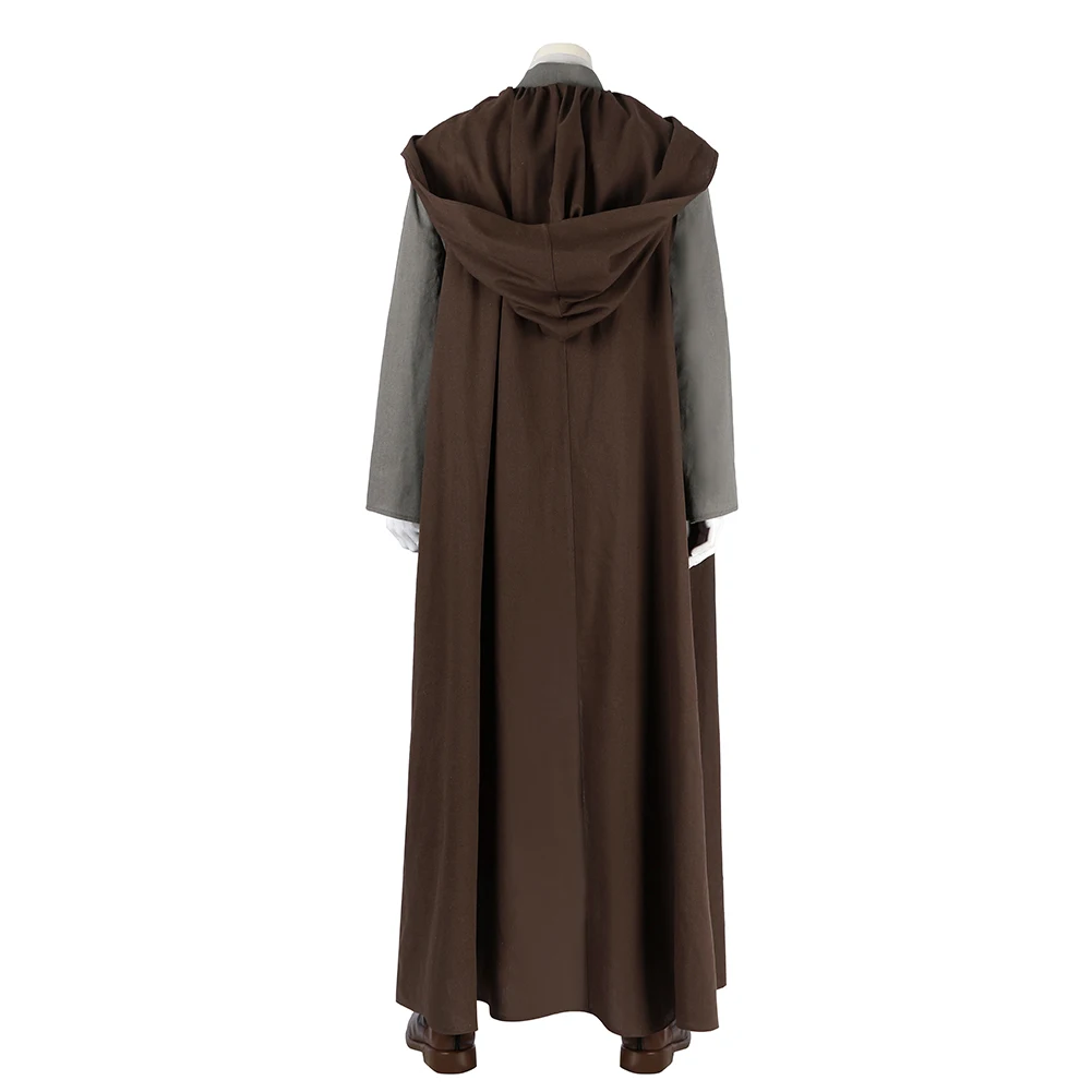 Fantasia Jedi Knight Obi-Wan Kenobi Cosplay Costume Cloak Full Set Disguise Clothing Halloween Carnvial Suit