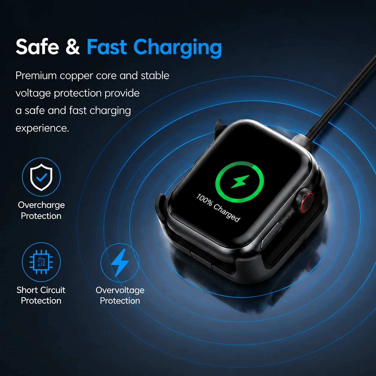Magnetic Smart Watch Charger 4.0mm USB Charging Cable Dock For P6/X16/HW22/T500 Plus/X8 Plus Smartwatch Replacement Charger Tool