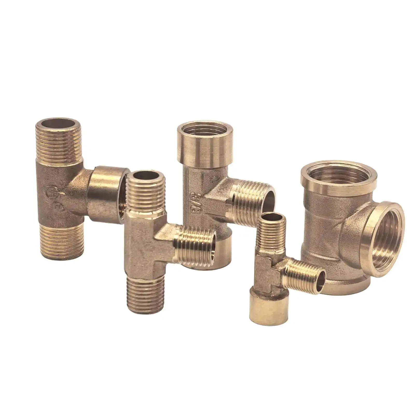 1/8 "1/4" 3/8 "1/2" 3/4 "BSPP أنثى/ذكر المحملة 3 طرق متساوية تركيب الأنابيب النحاسية زيت الغاز المائي #1