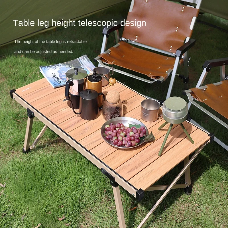 

Outdoor Camping Aluminum Alloy Potluck Field Camp Table Folding Table Camping Egg Roll Table