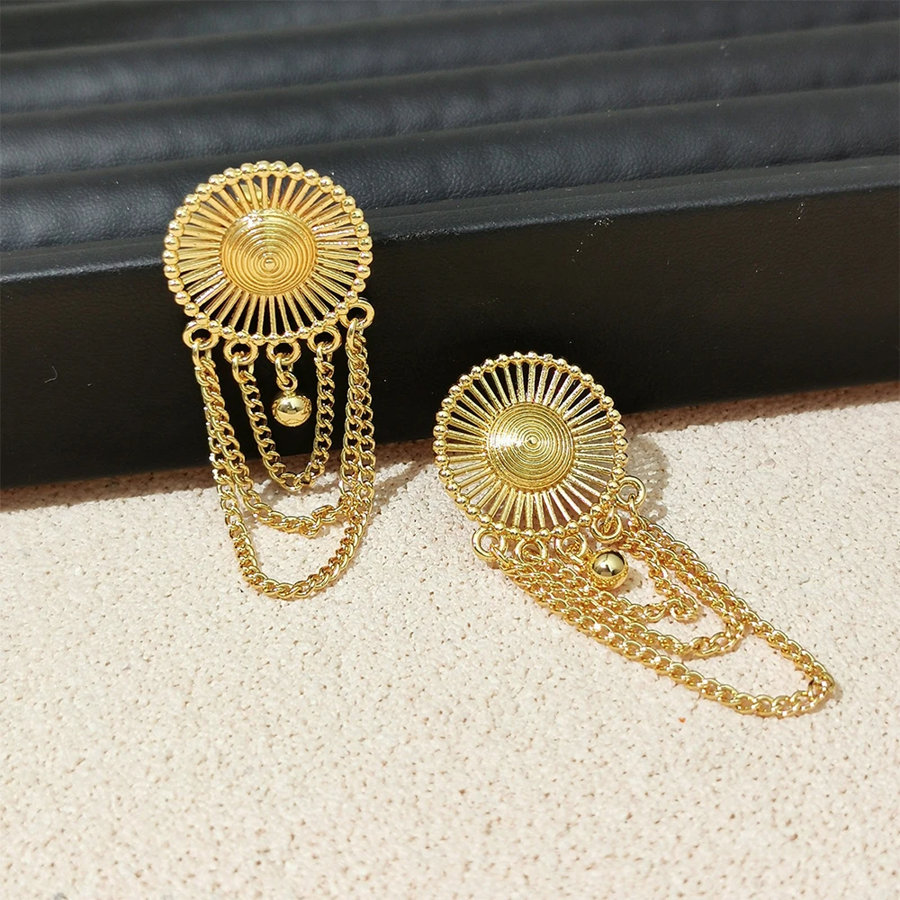 

Tassels Drop Earrings Hollow Earring Sets Golden Color Circle Fashion Beauty Shining Dubai Jewelry African Lady Vintage Designs