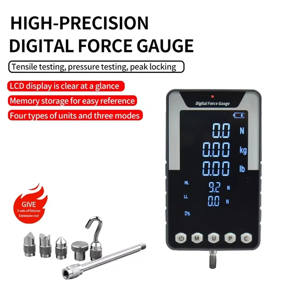 Precision Large-Screen Digital Push Pull Gauge Computer-Linked Accurate Data Capture Analysis Multi-Unit Factory