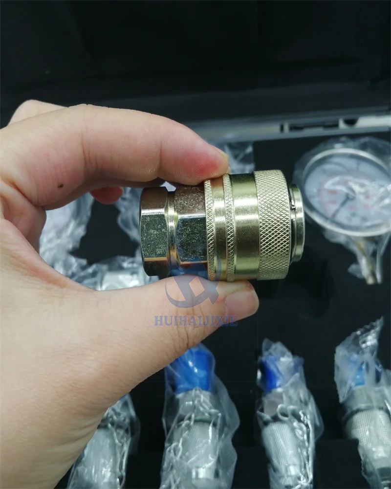 Construction Machinery Tools Diagnostic Hydraulic Test Kit Hydraulic Gauge 3 Includes 3 Gauges 3 Tubes and 9 Joints