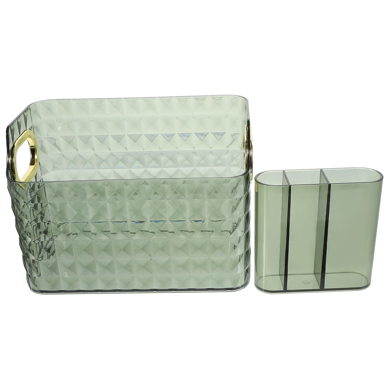 

Makeup Brush Holder Organizer Storage Box Desk Container PE Material Smooth Surface Flat Bottom Design