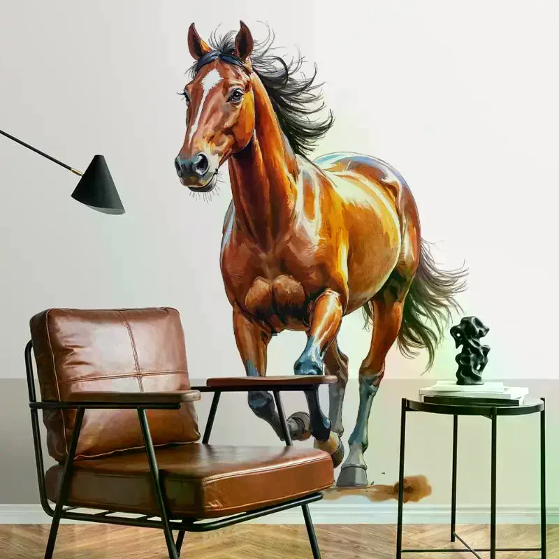 Horse Racing Running Horse Wall Sticker Waterproof Removable Vinyl Sticker Bedroom And Entryway Decor