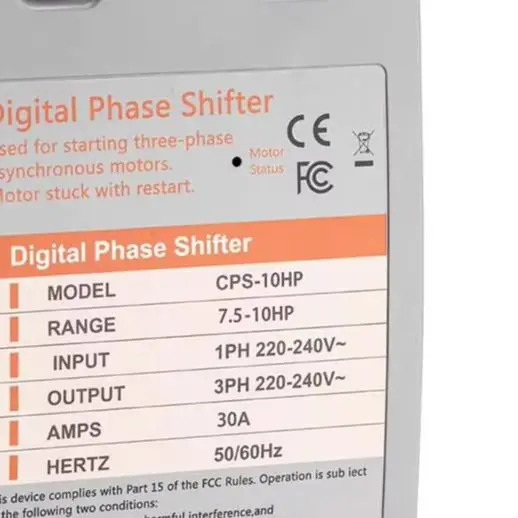 10HP Digital Phase Converter 1 Phase To 3 Phase 30A 220V For Motor Air Compressor Pump Industrial Equipment