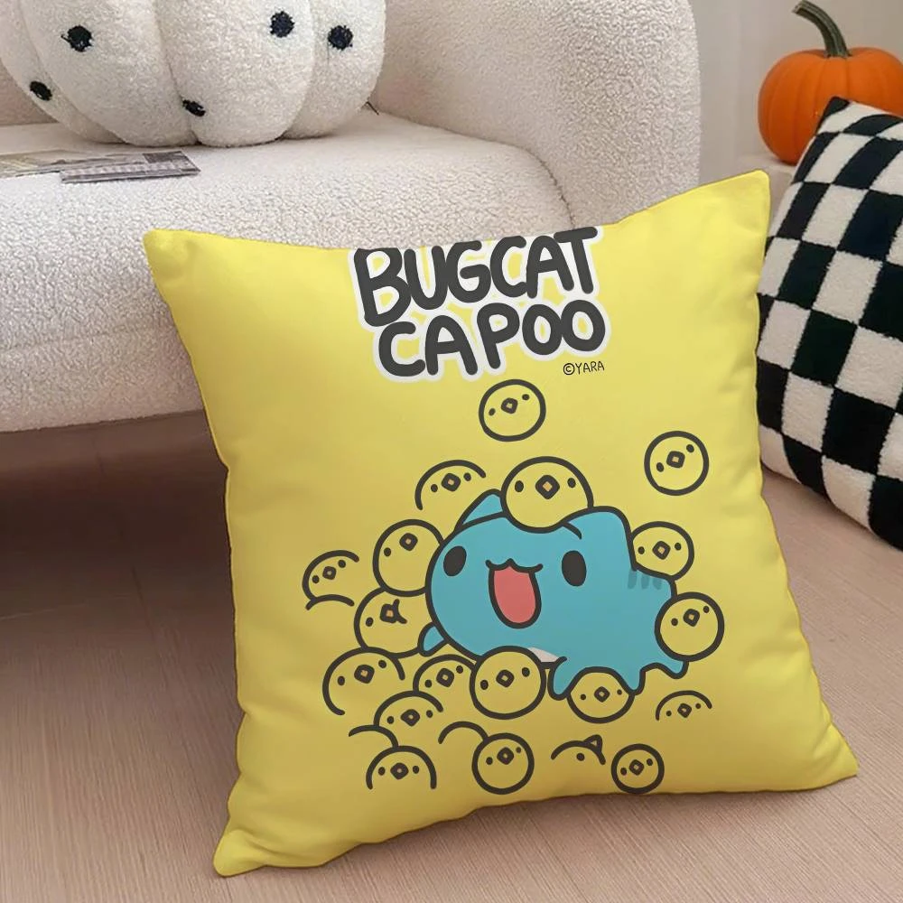 

Kwaii Anime B-Bugcat CapooS Pillow Case Anti-dustmite Pillowcase Invisible Zipper Silky Short Plush Sofa Cushion Cover