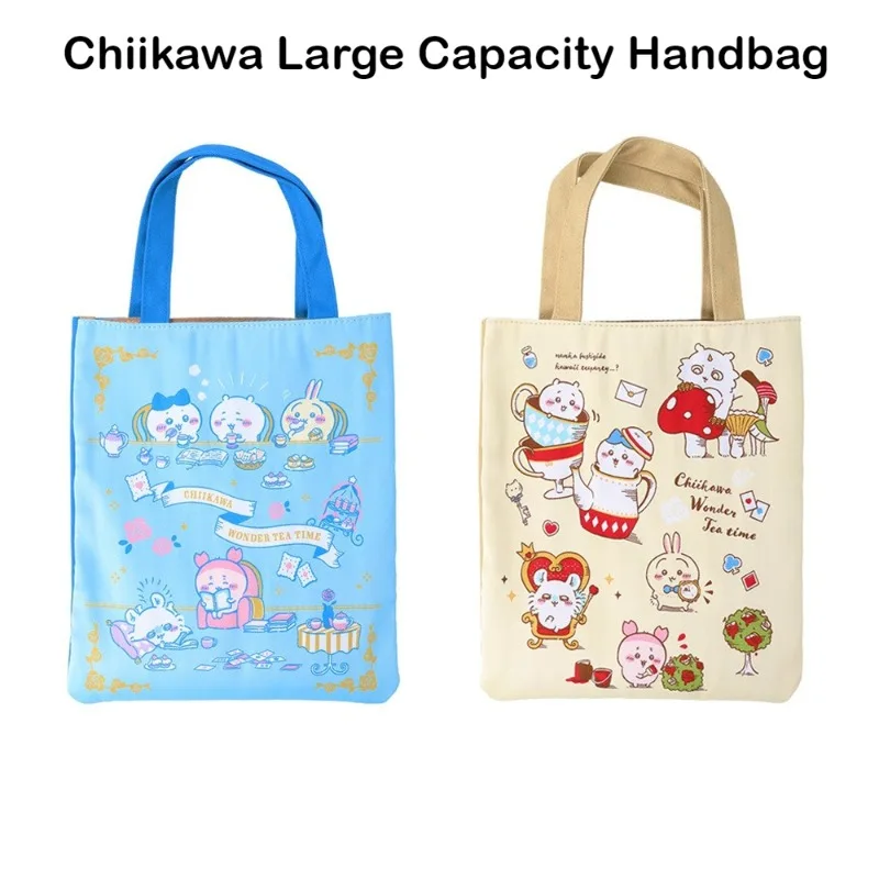 

Chiikawa Handbag Usagi Cartoon Cute Single Shoulder Thick Canvas Tote Bento Bag Large Capacity Portable Commute Creative Gift