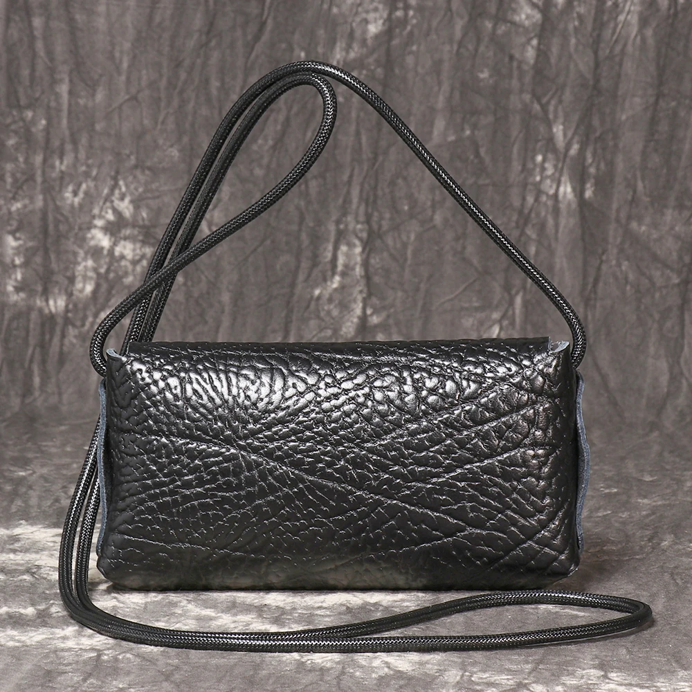 LUOKIR Neue Stil Echtes Leder frauen Tasche 3D Geschnitzte Handwerk Schulter Tasche Top Schicht Rindsleder Casual Umhängetasche Telefon Tasche – Detail 6