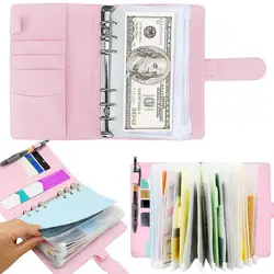 1 Set Cash Envelope Binder Premium Stickers Leaves Budgets Binder Multi-Color Cash Planner