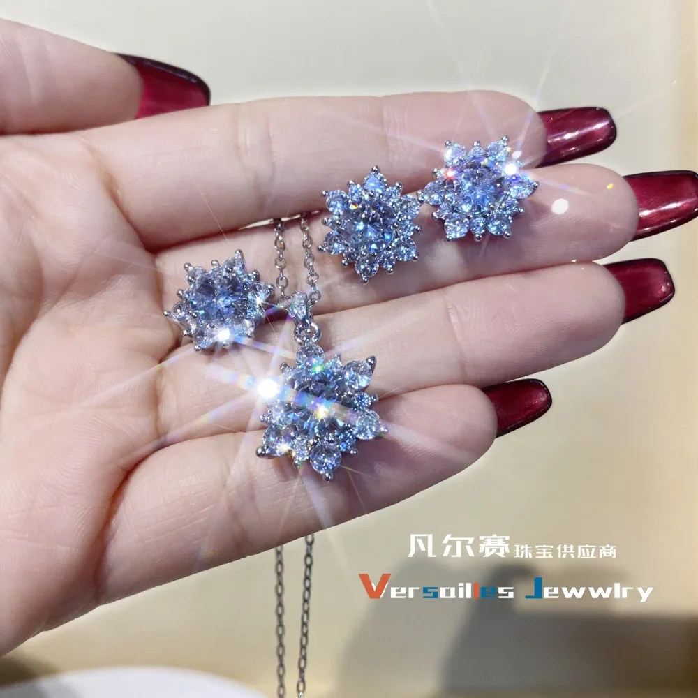 MDLFES مويسان الماس نمط فاخر سنغافورة المتخصصة فو مويسان كريستال وزهرة الزركونيا