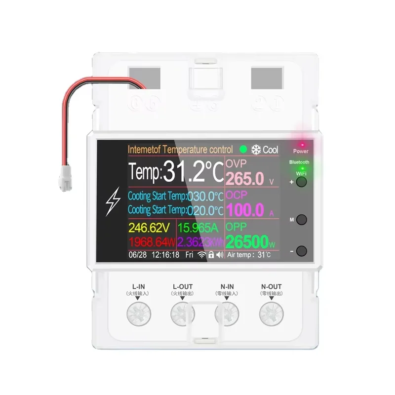 AT4PTW ATORCH WiFi Tuya Din Rail Thermostat Incubator Temperature Controller Timer Switch AC220V 100A for Heating Cooling