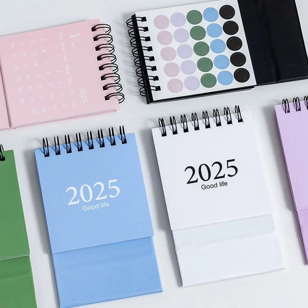 Mini Calendars 2024.7-2025.12 Table Desk Calendar Simple Cute Yearly Monthly Daily Planner Protable Desktop Paper Calendar