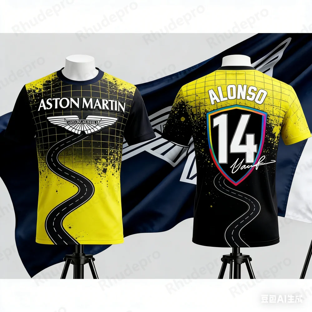

Aston Martin 2026 T-Shirt Racing Team Fernando Alonso 14 Spanish Racers Gym T Shirt Team Racing Quick Drying Sports Jersey