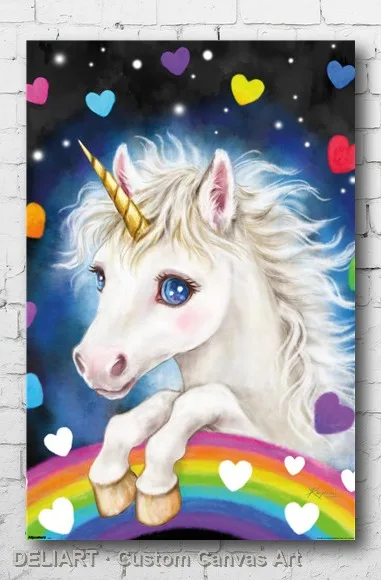 

KAYOMI KARAI - LOVELY UNICORN Canvas Poster Custom Size Available Room Decoration Home Decor Wall Art