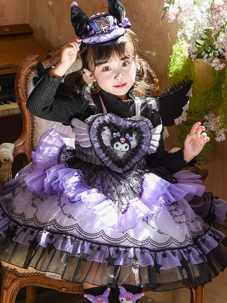 

Spring Autumn Winter Spring Princ Birthday Girl's Puffy Dr Four Seasons Children's loween Lolita Skirt Soft Sweet Sle
