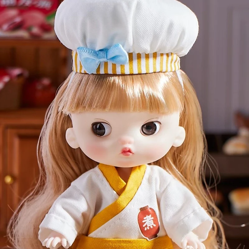13cm BJD 셰프 인형 미니 동물 파자마 플러시 포켓 인형 오비츠11 옷 귀여운 애니메이션 장난감 액세서리 (여아/남아/유아용)