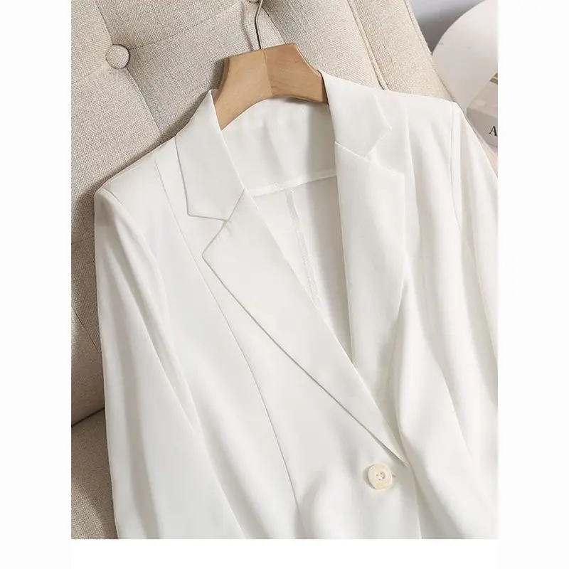 الأبيض الصيف رقيقة رداء غير رسمية Jaet المرأة حجم صغير 2024 جديد سبعة Sve بلوزة من الشيفون الإنتاج الصيني السيدات Faion