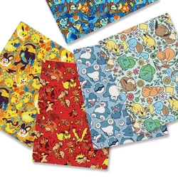 Pokemon Cartoon Fabric140*50cm Handmade Sewing Patchwork Quilting Baby Dress Home Sheet Printed Fabric Fabric Sewing Kids