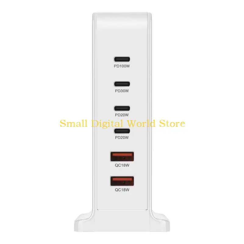 77UB 200 واط 6 منفذ شحن سريع محور الطوب 2 USB + 4 نوع C شحن مكعب صندوق الجدار شاحن محول الطاقة للسفر المنزل