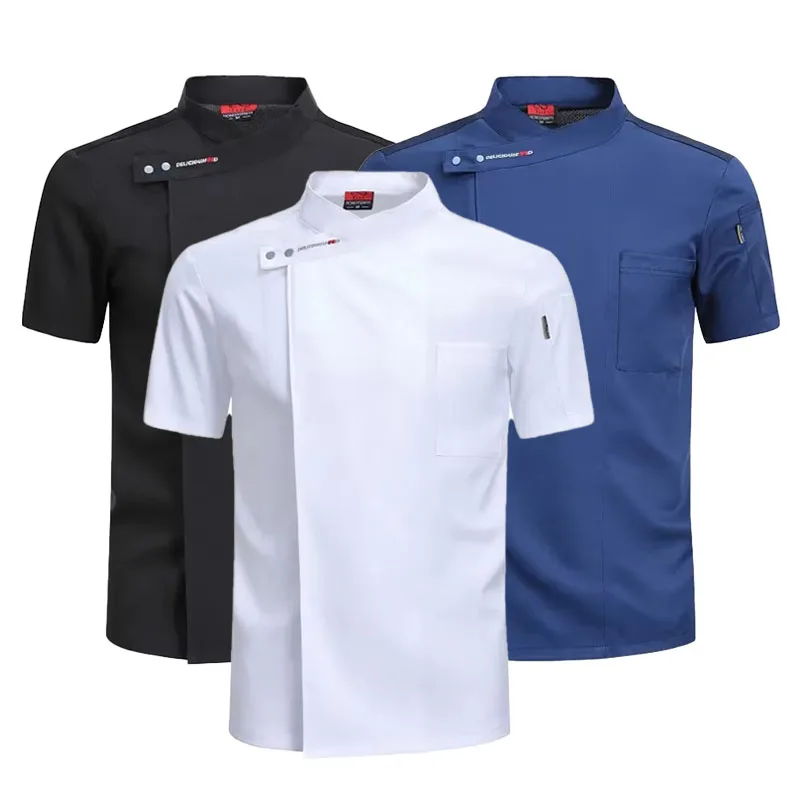 Food Service Kitchen Cooking Clothes Restaurant Cook Jacket Bakery Breathable Mesh Shirt Catering Chef's Uniform Waiter Overalls