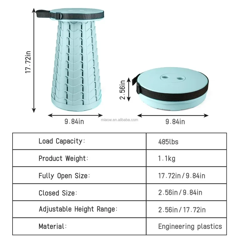 Own  patent folding telescopic camping chair Square multi-functional telescopic stool with square seat