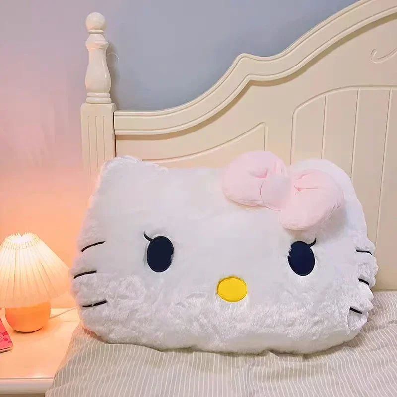 CartoonHello Kitty appui-tête peluches douces coussin de dos confortable décor de canapé jeter oreiller câlin peluches cadeaux de noël pour fille