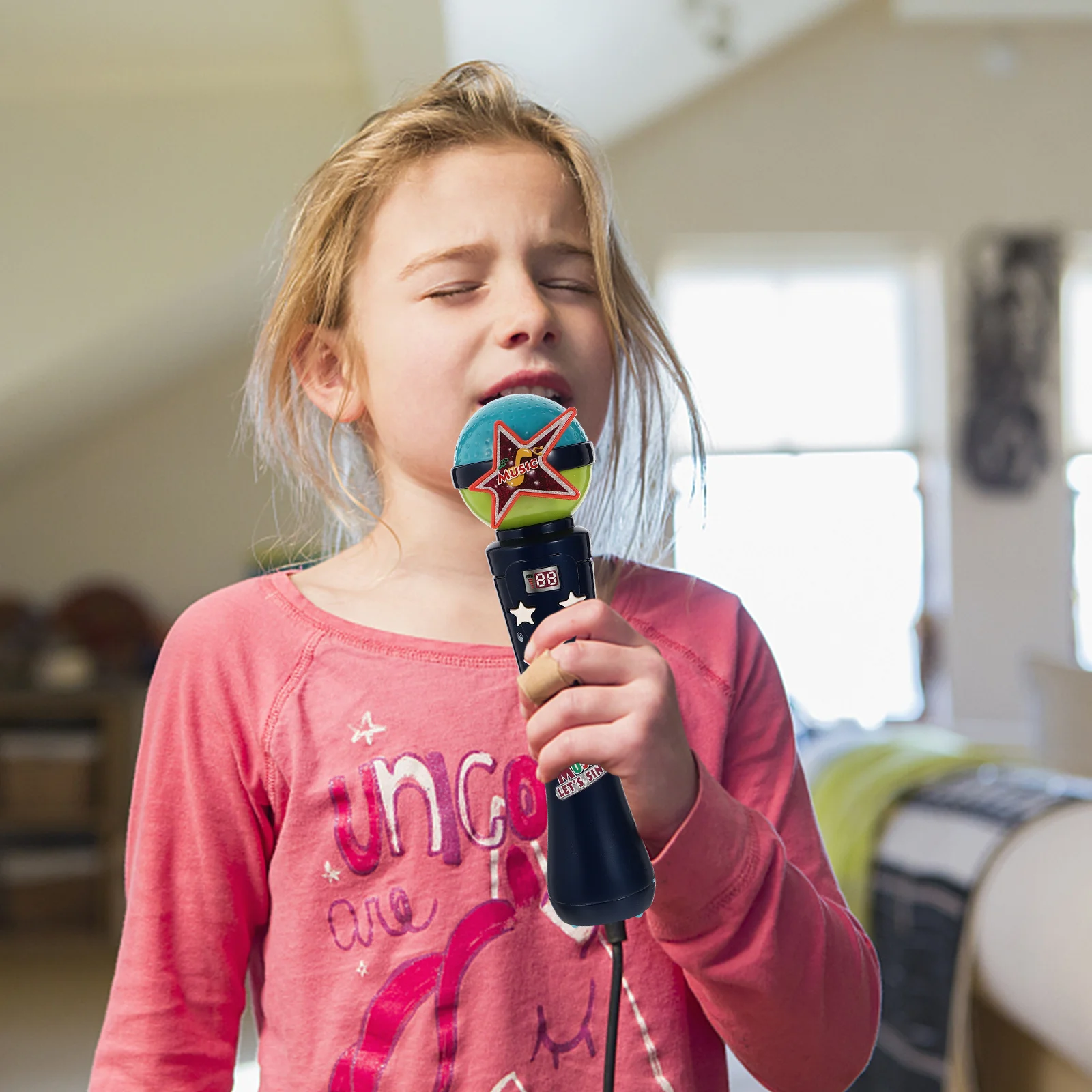 البلاستيك ميكروفون الدعامة الموسيقى لعب الفتيات كاريوكي ABS التظاهر للأطفال الميكروفونات #4