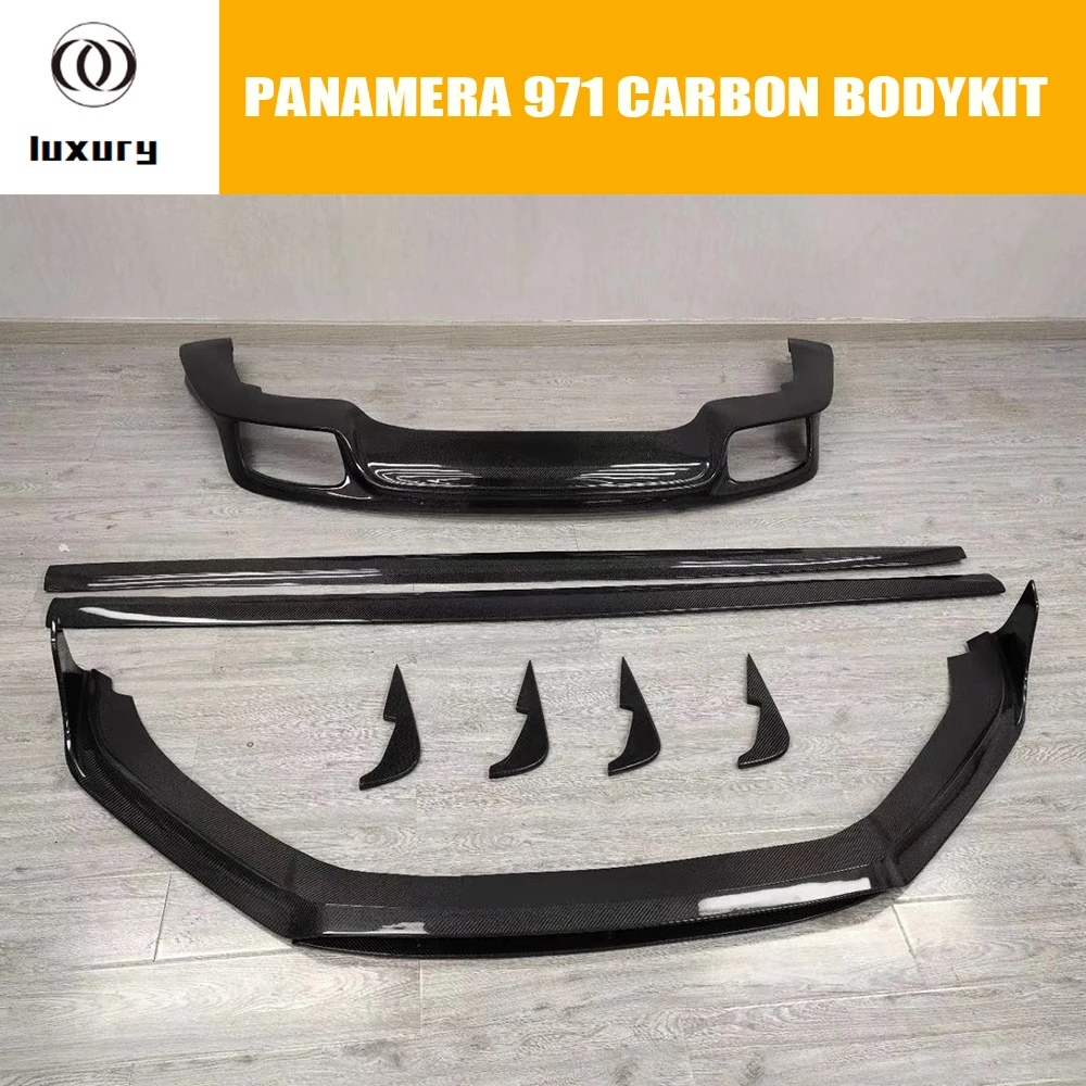 Real Carbon Fiber Body kit Front Bumper Lip Rear Diffuser Side Skirt for Porsche Panamera 971 & Turbo 2017up