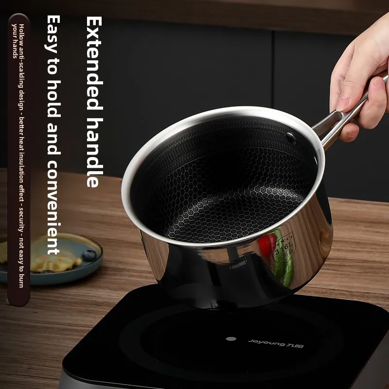 Yjq small milk pot non-stick pan stainless steel thickened household milk instant noodle cooking soup pot