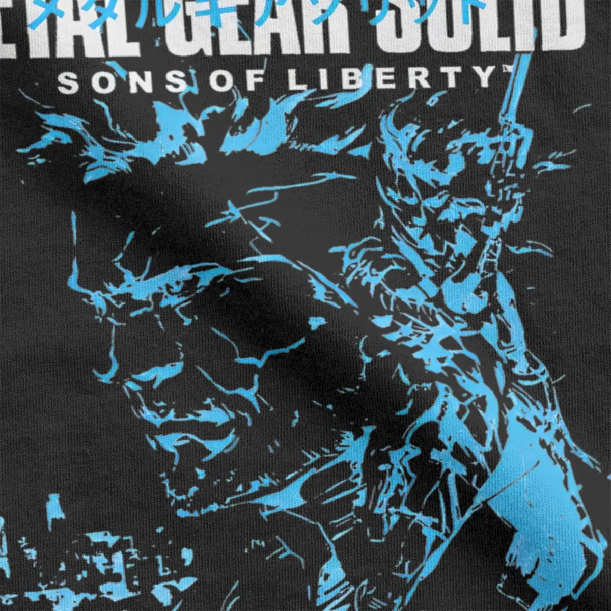 MGS Metal Gear T-shirt sólida para homens e mulheres, 100% algodão, Snake e Raiden Moda, jogos e jogos Tops, plus size