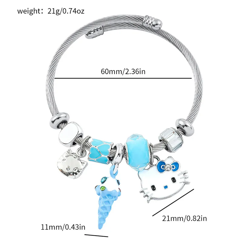Fashionable And Cute Cat Diy Bracelet Beaded Open Bracelet Pendant Jewelry Cartoon Creative Couple Small And Exquisite Gift image 5