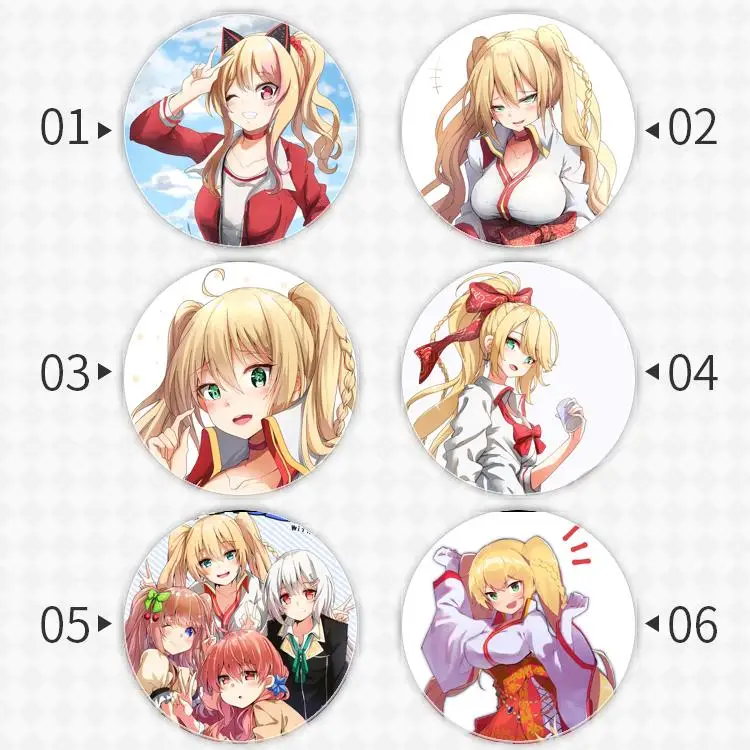 Kongou Iroha Badge Brooch Vtuber Virtual YouTuber anchor Peripherals Pin Character Fandom Peripheral Children's gift Decoration