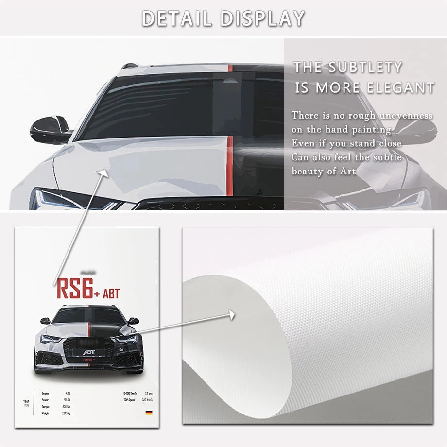 Luxury car  R8 RS7 RS5 PS6 PS4 RSQ8  Wall Art Canvas Painting Nordic Poster And Print Wall Pictures Living Room Home Decor