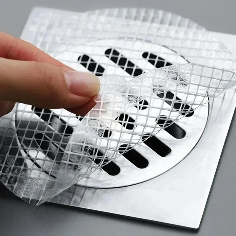 10/30/50pcs Disposable Mesh Floor Drain Stickers Hair Catcher Stopper Bathroom Drain Cover Anti-blocking Filter Sink Strainer