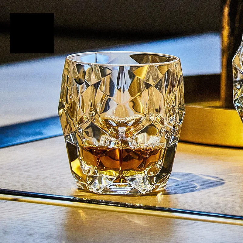 

Handmade tea cup Carved Crystal Glass Whisky Glasses, Household Foreign Wine Glasses, Water Glasses, Gift Collection, 300ml