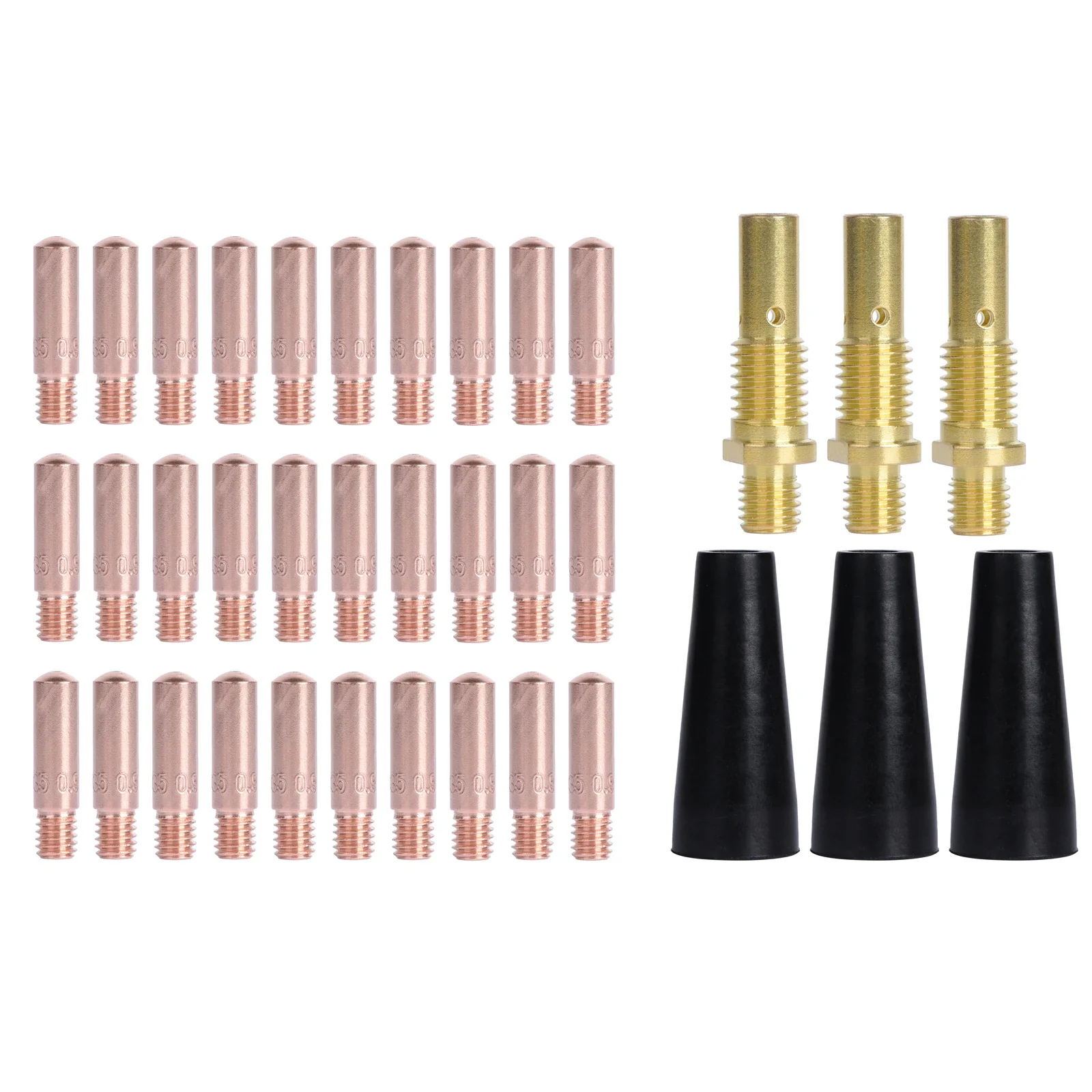 36/60Pcs Flux Cored Airless Nozzle Nozzle Kit KP1939-1 Airless Nozzle Gas Diffuser Fit Mig Welder Mig Welding G
