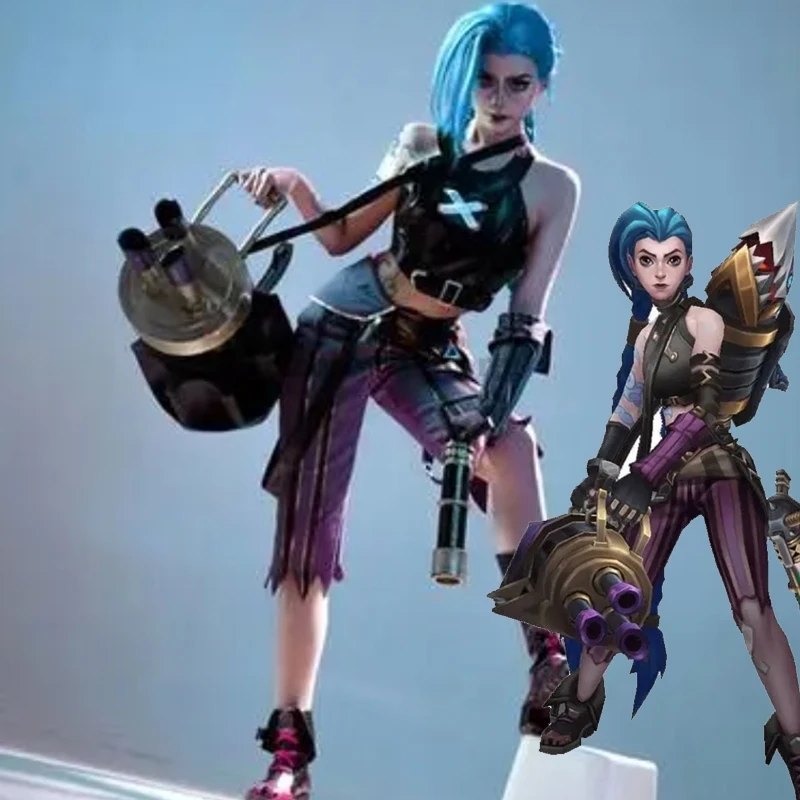 LOL Arcane Jinx Costumes For Women League Of Legend Cosplay Jinx LOL League Of Legends Anime Jinx Costume With Wig